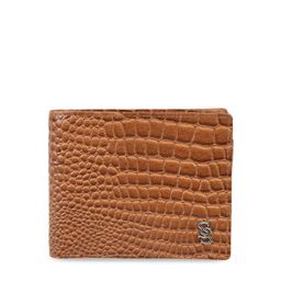 Second SKIN Men Tan Brown Animal Skin Textured Genuine Leather Two Fold Wallet-image-83