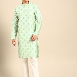 MANQ Men Ethnic Motifs Printed Regular Kurta with Pyjamas-41