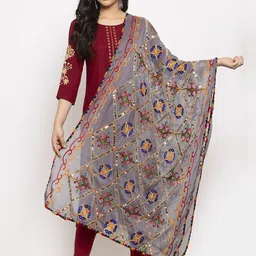 Clora Creation Grey Embellished Dupatta-image-19