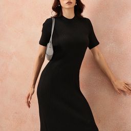 all about you Round Neck Sheath Midi Dress-image-32