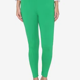 Vami Women Green Solid Ankle-Length Leggings-image-62