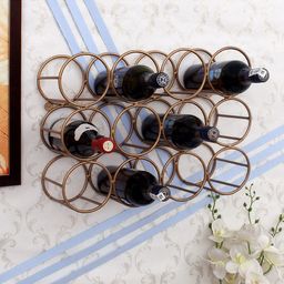 Home Sparkle Gold-Toned Metal Basic Wall Shelf-38