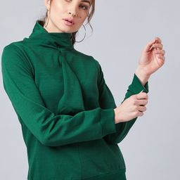 Athena Women Green Solid Sweatshirt-picture-50