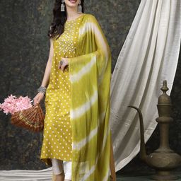 Stylum Bandhani Printed Kurta With Dupatta-2