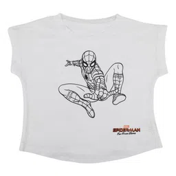 Marvel by Wear Your Mind Girls White Printed Round Neck T-shirt-image-97