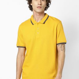 Celio Men Yellow Solid Polo Collar T-shirt-picture-27