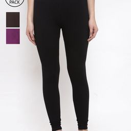 TAG 7 Women Pack Of 3 Solid Leggings-picture-23