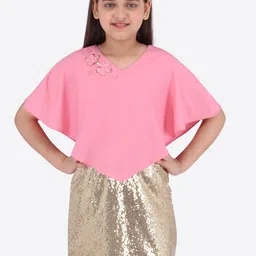 CUTECUMBER Girls Pink Solid A-Line Dress-image-60
