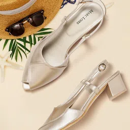 Marc Loire Women Gold-Toned Solid Peep Toes-43