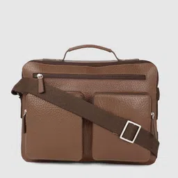 Hidesign Men Brown Textured Messenger Bag-picture-46
