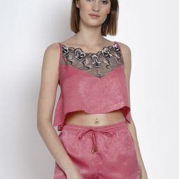 EROTISSCH Women Rose & Black Solid Night suit-image-75