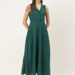 Deewa Women Green Solid Maxi Dress-picture-43