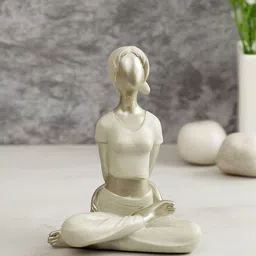 TAYHAA Cream-Colorued Healthy Yoga Pose Figurine Showpeice-picture-30