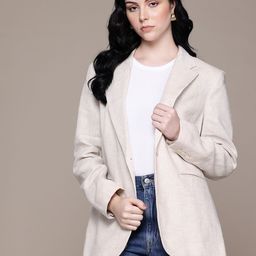 MANGO Single-Breasted Linen Blazer-image-61