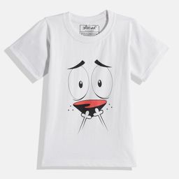 BRATMA Kids White & Red Printed Cotton T-shirt-image-44