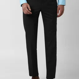 Peter England Men Black Formal Trousers-image-47