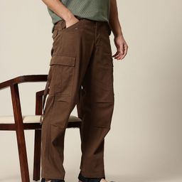 Mr Bowerbird Men Smart Loose Fit Easy Wash Cargos Trousers-image-56