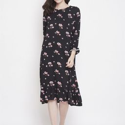Clovia Black Printed Nightdress-image-33