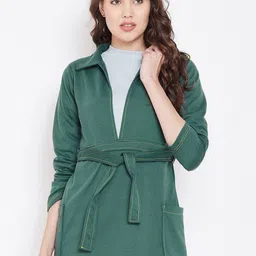 Belle Fille Women Teal Green Solid Sweatshirt-picture-17