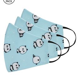 Tossido Kids 3 Pcs Blue Printed 3-Ply Reusable Cloth Masks-15