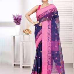 DipDiya Woven Design Pure Cotton Taant Saree-picture-35