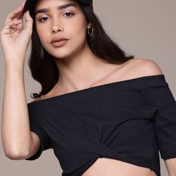 The Roadster Lifestyle Co. Ribbed Twisted Bardot Crop Top-picture-23