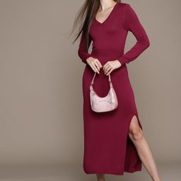 bebe Women All Day High Slit Sweater Dress-image-41