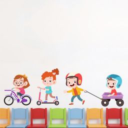 rawpockets Kids Multicoloured Skating Wall Stickers-image-52