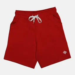 CHIMPRALA Boys Red Solid Mid-Rise Regular Shorts-picture-6