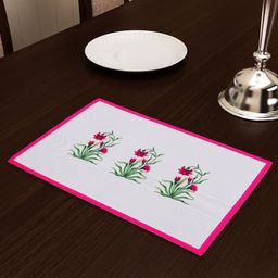 SEJ by Nisha Gupta White Printed Table Placemat-12