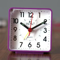Horo White Handcrafted Geometric Solid Analogue Alarm Table Clock-picture-33