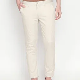Basics Men Beige Tapered Fit Solid Regular Trousers-image-96