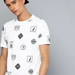 Flying Machine Graphic Printed Pure Cotton T-shirt-image-39