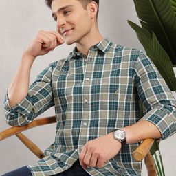 Nautica Men Premium Slim Fit Checked Pure Cotton Casual Shirt-picture-13