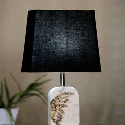POSH-N-PLUSH Black & White Winged Printed Marble Table Lamp-40