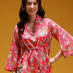 HERE&NOW Floral Print V-Neck Slit Sleeve Empire Top-picture-30