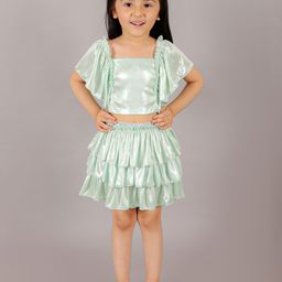LIL DRAMA Girls Embellished Top with Skirt-picture-8