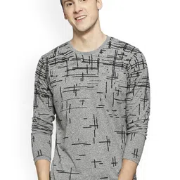 Campus Sutra Men Grey Printed Round Neck T-shirt-image-48