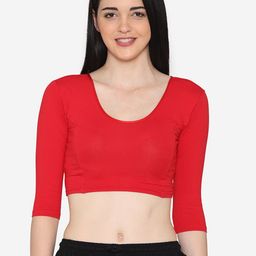 Vami Women Red Solid Stretchable Saree Blouse-image-86