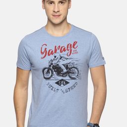 Steenbok Men Blue Printed Round Neck T-shirt-image-31