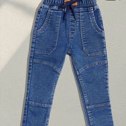 F2M Boys Slim Fit High-Rise Denim Joggers Trousers-11