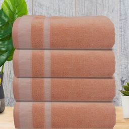 Athom Living Peach 4 Pieces Cotton Bath Towels-image-7