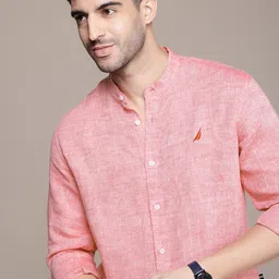 Nautica Smart Slim Fit Solid Premium Casual Linen Sustainable Shirt-image-71