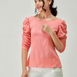 AASK Puff Sleeve Crepe Top-picture-57