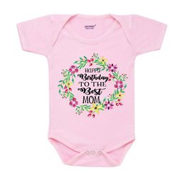 KNITROOT Infant Kids Pink & Green Graphic Printed Bodysuit-image-99