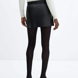 MANGO Faux Leather Straight Mini Skirt with Belt-picture-46