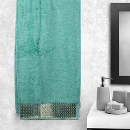 Portico New York Unisex Green Solid Bath Towel-image-36