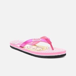Kids Ville Girls Pink & White Barbie Printed Thong Flip-Flops-49