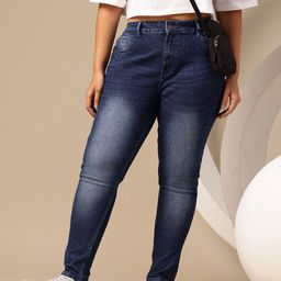 Sztori Plus Size Women Mid-Rise Heavy Fade Stretchable Skinny Fit Jeans-image-70