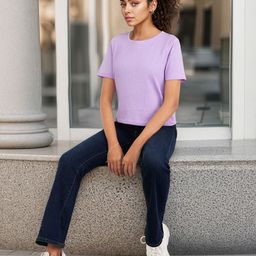 DressBerry Solid Round Neck Casual T-shirt-image-54